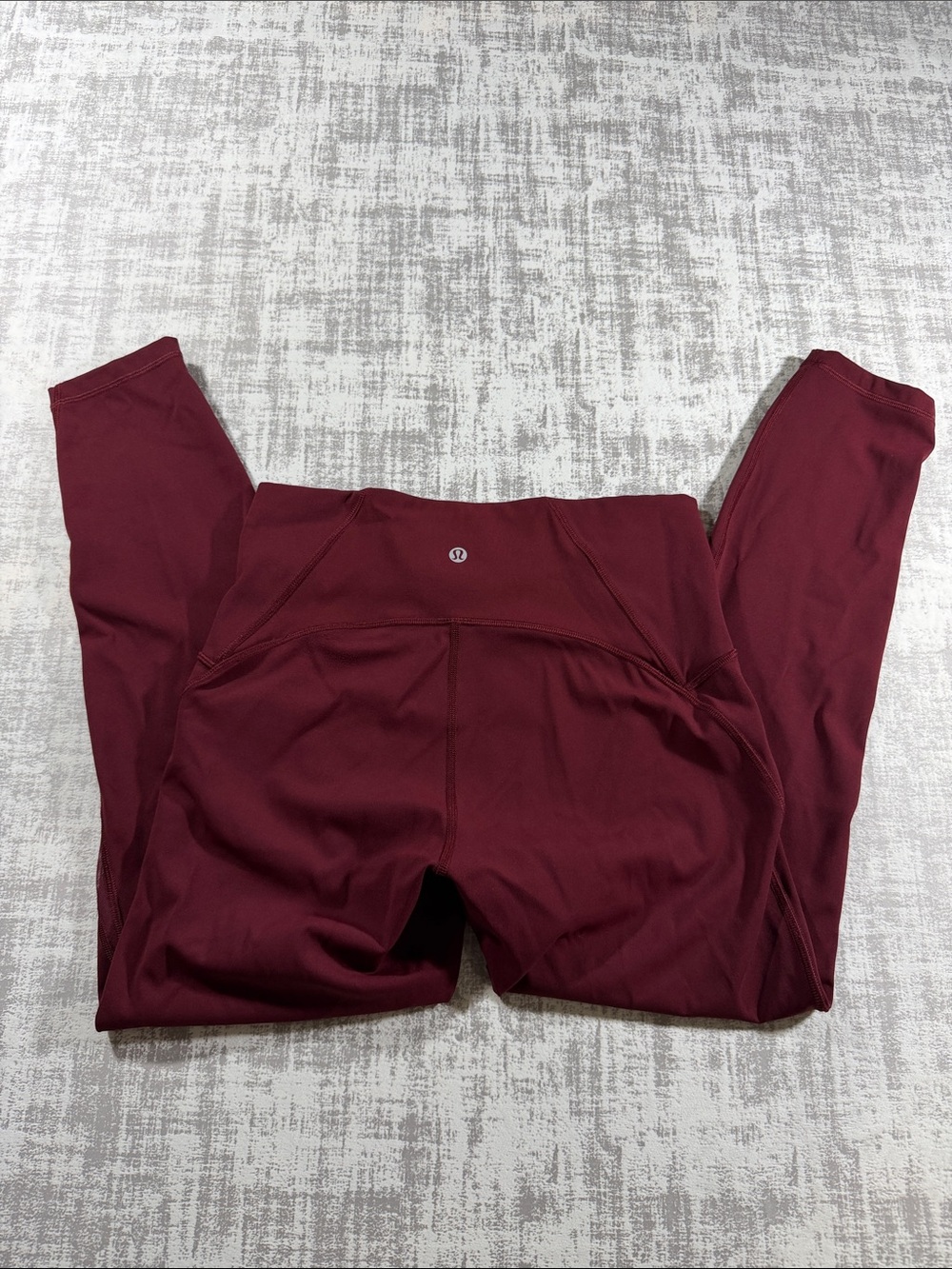 lululemon athletica Maroon Performance Leggings Side Mesh MRise Size 4/27Waist
